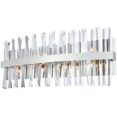 Serephina 30" Chrome Crystal Prism Bath Sconce