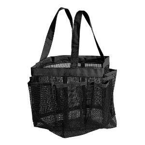 Unique Bargains Oxford Cloth Portable Hanging Bath Shampoo 7 Mesh Storage Pockets Shower Bag - 1 of 4