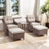 POCASSY Outdoor Swivel Patio Chairs Set with 6-Inch Thick Cushions, All Weather Brown Wicker Patio Furniture Set Outdoor Bistro Set for Porch - 3 of 4