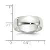 Black Bow Jewelry 7mm or 8mm 10K White Gold Lightweight Half Round Standard Fit Band - 3 of 4