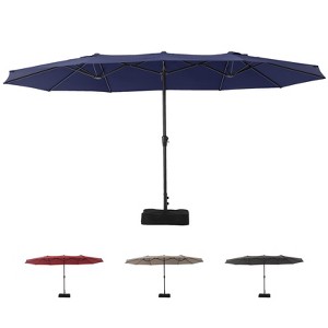 COZONY 15FT Double-Sided Patio Umbrella with Base, Outdoor Market Umbrella with Crank, Poolside Garden Backyard Shade Umbrella - 1 of 4