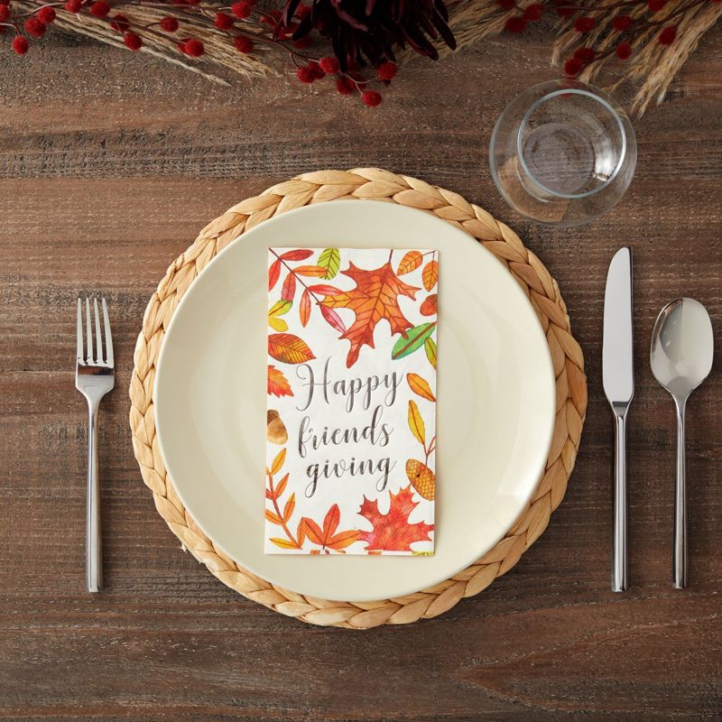 Sparkle and Bash 50-Pack White Thanksgiving Paper Napkins for Friendsgiving Party, 7.9x4.4 in, 2 of 8