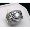 Rebecca Bridal Set Cz 3Pc Engagement Ring 2 Bands Womens Ginger Lyne Collection - 3 of 4