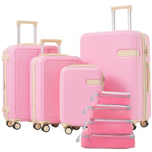 4 Piece Carry On Luggage Set,Expandable Lightweight Suitcases with Spinner Wheels,TSA Lock and Compression Packing Cubes (16"/20"/24"/28")-Cuddlewood - 1 of 4
