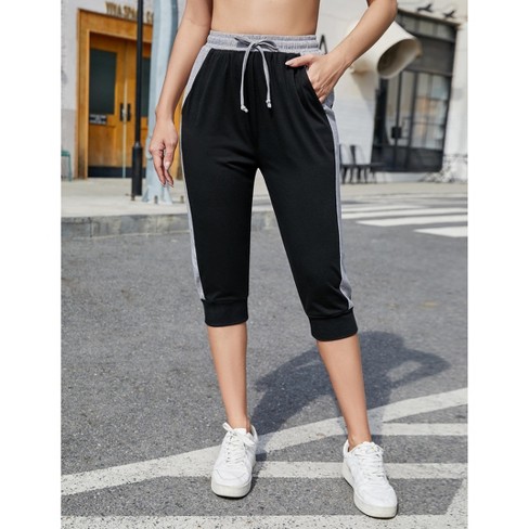 Womens Capri Sweatpants Soft Knit Athletic Pants Drawstring Jogger Pants Yoga Pants - image 1 of 4