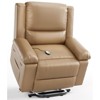 Electric Power Lift Recliner Chair with Heat & Massage - PU Leather Recliner for Elderly & Mobility Impaired, Adjustable Back and Legs - 3 of 4