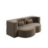 78" Plush Corduroy Floor Sofa Bed with Foam Support, Convertible, No Assembly - 4 of 4