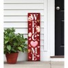 HomeRoots 36" Pink Red And White Solid Wood Welcome Valentine's Day Porch Sign - 2 of 4
