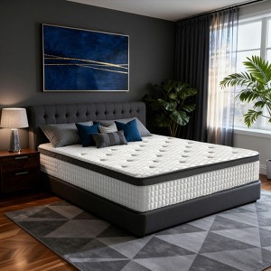 Belord 12 Inch Thick Hybrid Mattress, Medium Cooling Gel Memory Foam, 8-Layer Design, Ice Silk Cover, CertiPUR-US & OEKO-TEX Certified - 1 of 4