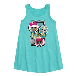 Girls' - LOL Surprise! - Retro Style Dolls Graphic Sleeveless Aline Dress - 1 of 2