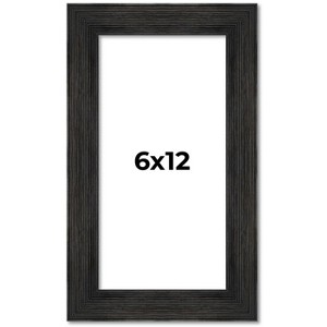 PosterPalooza | 6x12 Wide Barnwood Picture Frame, UV Acrylic, 6 Finishes - Grey, Brown, White, and Black - 1 of 4