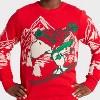 Boys' Snoopy Skiing Holiday Knit Sweater - Red - 2 of 4