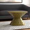 HomeRoots 30" Gold Iron Round Pedestal Coffee Table - 2 of 4