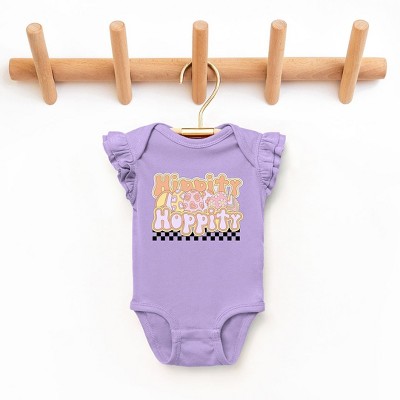 The Juniper Shop Hippity Hoppity Eggs Baby Flutter Sleeve Bodysuit