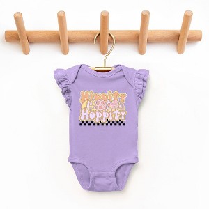 The Juniper Shop Hippity Hoppity Eggs Baby Flutter Sleeve Bodysuit - 1 of 2
