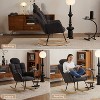 Ridstar Dark Gray Teddy Fabric Upholstered Nursery Rocking Glider Chair Accent Armchair Padded Seat with High Backrest for Living Room Bedroom - 2 of 4