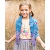 Deux par Deux Girl Organic Cotton Tee Light Orange and Flowers - 2 of 4