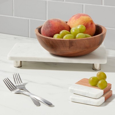 9 x 6 Marble Cheese Slicer Cutting Board White - Threshold™