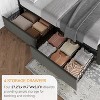 Bed Frame with 4 Storage Drawers and Headboard, Linen Upholstered Platform Bed Frame with Wooden Slats Support - 4 of 4