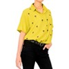 LA LEELA Women's Casual Solid Blouse Shirt TShirts Short Sleeve Button Down Dress Tops Tee Shirts Hawaiian Blouses for Women - 4 of 4