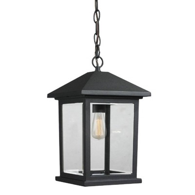 1 Light Outdoor Hanging Lantern Black - Aurora Lighting