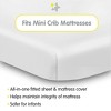 BreathableBaby All-in-One Fitted Sheet & Waterproof Cover, For 38" x 24" Mini Crib Mattress (2-Pack), White - 2 of 4