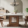 Tribesigns 47-Inch Farmhouse Dining Table, Wood Kitchen Dinner Table with Heavy Duty Pedestal for Home Dining Room, White & Brown - 4 of 4