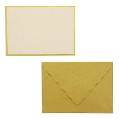 48 Pack Blank Invitation Cards and Envelopes for Wedding Birthday Graduation Baby and Bridal Shower, Gold Foil Border, 4 x 6 inches