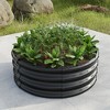 Lirago Round Galvanized Metal Raised Garden Bed-Large Outdoor Planter Box for Vegetables and Flowers Black 32"Lx32"Wx11.42"H - 2 of 4