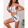 INSPIRE CHIC Women's Tropical Floral Adjustable Spagehetti Straps Drawstring Tops BoyShorts Swimwear Bathing Bikini Sets 2 Pieces - 2 of 4