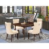 5-Piece Mahogany Finish Solid Wood Top - Rectangular Upholstered Dining Room Set  (Seats-4) - 2 of 4