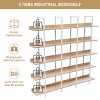 Vintage Industrial 5 Tiers Home Office Bookcase Bookshelf, Open Cabinet Display Shelf with Metal Frame Oak Board  for Living Room-Tanpinhause - 4 of 4