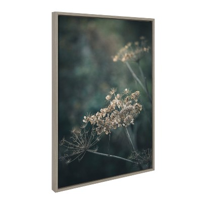 Autumn Plant Close-Up Gray Canvas Print with Polystyrene Frame