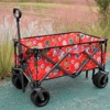 FURNIinspire Outdoor Serving Carts Utility Park Garden Cart Tool Customized Color Folding Camping Trolley Outdoor Beach, Red, 37.8"*21.2"*34.45" - 4 of 4