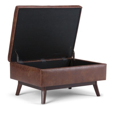 NicBex Faux Leather Storage Ottoman Bench,Upholstered Storage Ottoman with Versatile Use and Safety Hinge,Storage Bench for Living Room,Bedroom