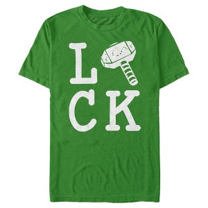 Men's Marvel St. Patrick's Day Thor's Hammer Is Lucky T-Shirt - 1 of 4