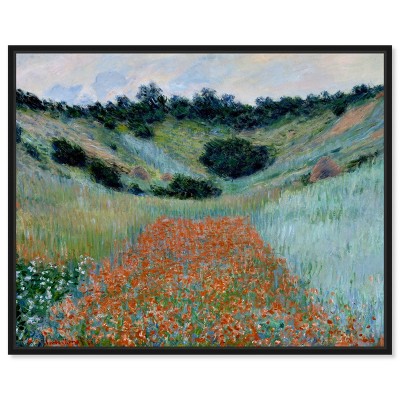 Art Remedy Claude Monet - Poppy Field in a hollow near Giverny Classic Monet Art Prints Framed
