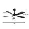 TOBILI 52 Inch Low Profile Ceiling Fan with Lights ,Quiet for Patio Living Room - 3 of 4