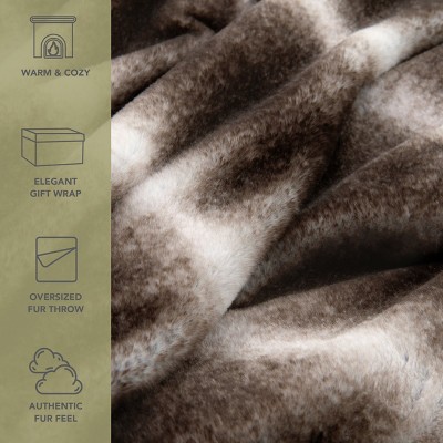 Bronze Moon Faux Fur Reversible Throw Blanket 50x70