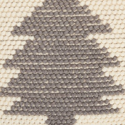 20"x20" Ivory and Gray Christmas Tree Loop Throw Pillow
