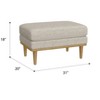 Kumasinova 31"L Plush Fabric Accent Ottoman with Solid Wood Legs,Sturdy Living Room Footrest Ottoman with High-Resilience Foam Filling,Tan - 3 of 4