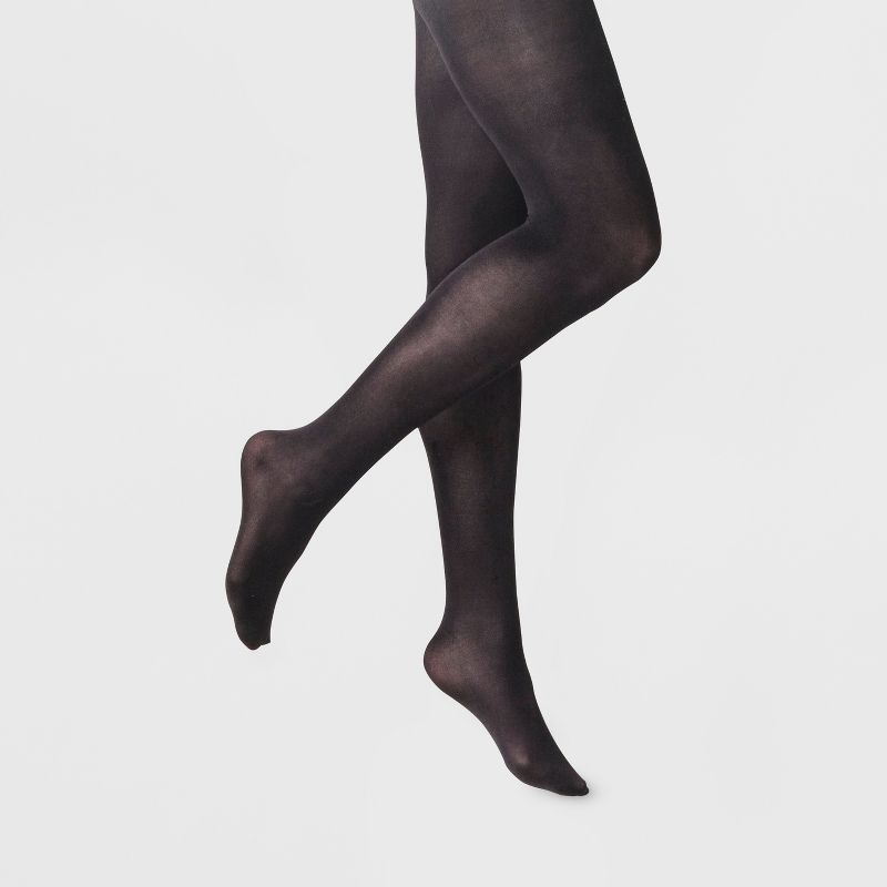 Women's 50D Opaque Control Top Tights - A New Day&#153; Black, 1 of 3