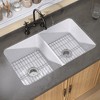 32 in Undermount Kitchen Sink Rectangular Double Bowl Kitchen Sink White Fireclay Workstation Drop Sinks Kitchen - 4 of 4