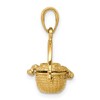 Black Bow Jewelry 14k Yellow Gold 3D Moveable Nantucket Basket Pendant - 2 of 4