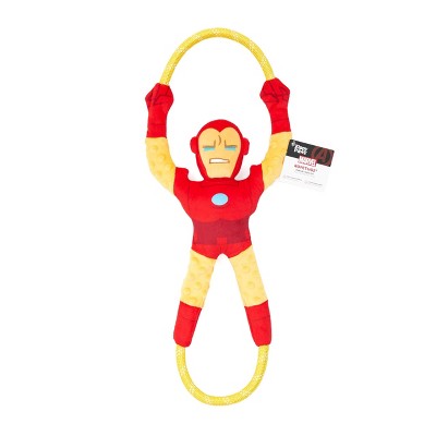 ZippyPaws RopeTugz Dog Toy, Durable Rope for Tugging and Chewing, Plush Body with Squeaker, Marvel Iron Man