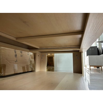 Garvee Coffee Table with Drawer 47.24" Center Table with Open Shelf  Large Living Room Table