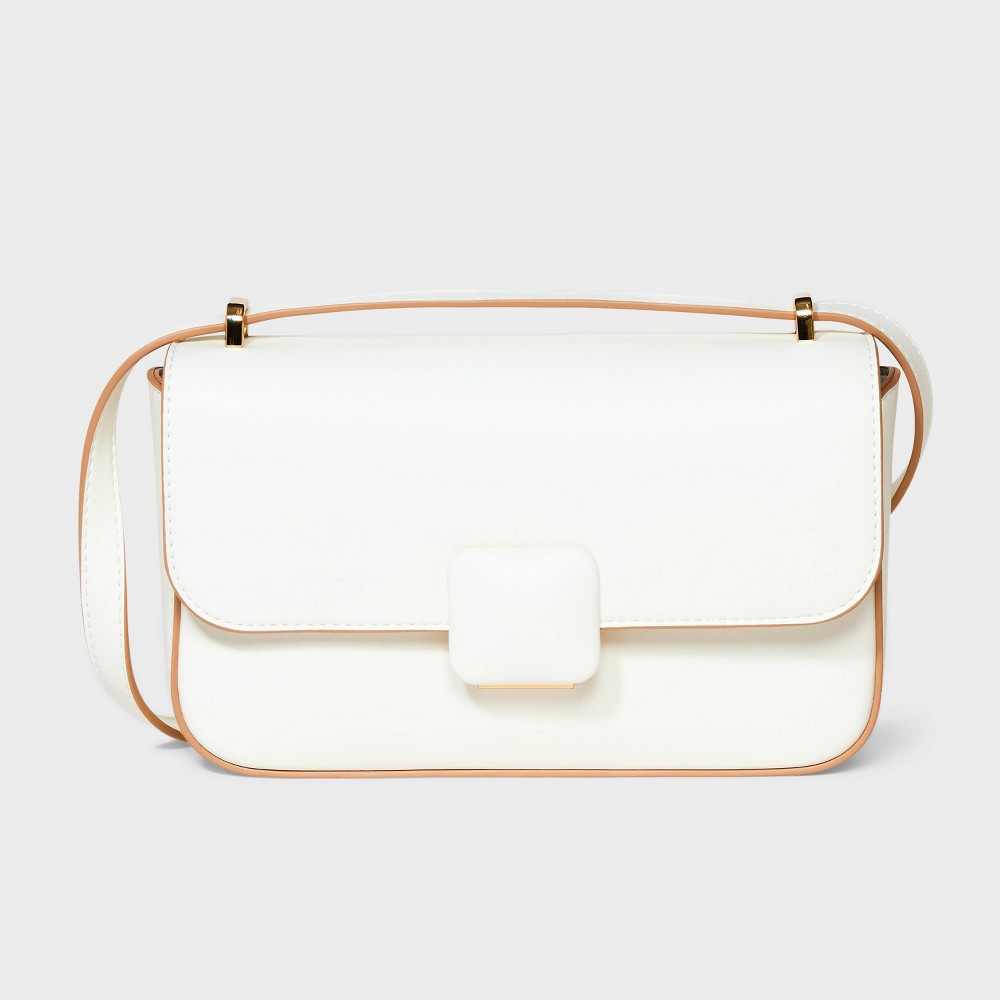 Photos - Travel Accessory Elongated Refined Crossbody Bag - A New Day™ Off-White