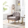 Modern Accent Chair with Arms and Gold Metal Legs for Living Room Bedroom Office - 3 of 4