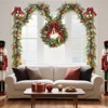 6 Ft Pre Lit Christmas Garlands, Artificial Garland with Bows & Bell Ornaments, Red Berries, Pine Cones, Christmas Decor for Mantle Stair - 3 of 4