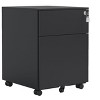 NicBex Mobile File Cabinet with Wheels and Lock ,Vertical Filing Cabinets with 2 Drawers ,Office Cabinet for Home, Office,Black,27.28 inch/21.18 inch - 2 of 4